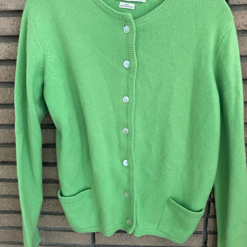 Vintage Braemar Green Cashmere Women's Cardigan Size 40